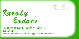 karoly bodocs business card